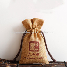 Custom wholesale eco friendly jute drawstring bag